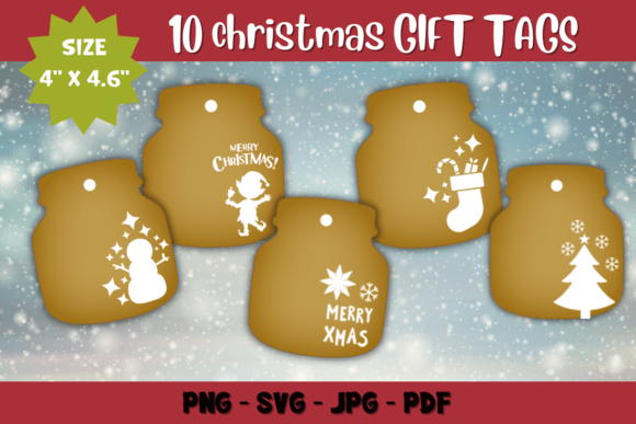 10 Printable Christmas Gift Tags Illustrations for Branding