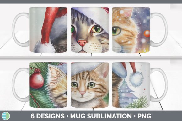 Christmas Cat Mug Sublimation Coffee C Illustrations