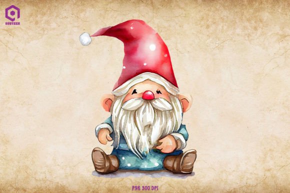 Christmas Gnome Sitting Illustration Review