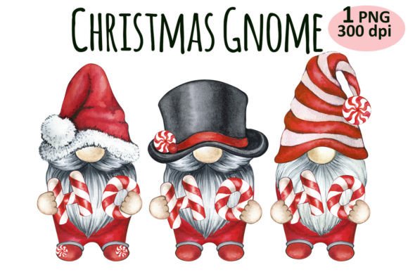 Christmas Ho-Ho-Ho Gnome Clipart PNG for Branding and Packaging