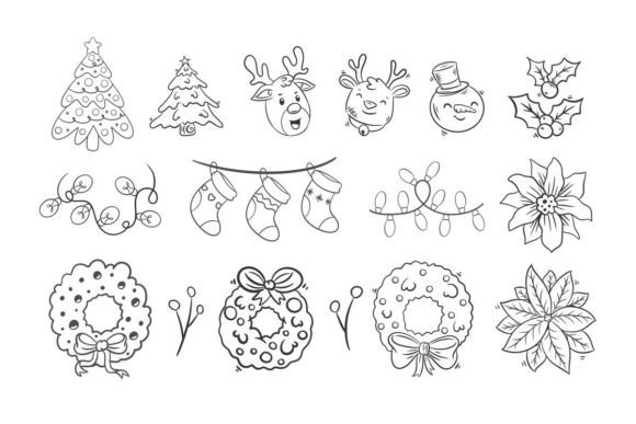Christmas Icons Decoration Element Illustrations