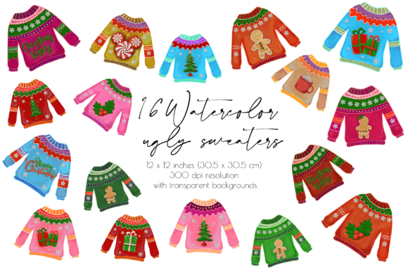 Christmas Jumper Clipart for Festive Handmade Creations