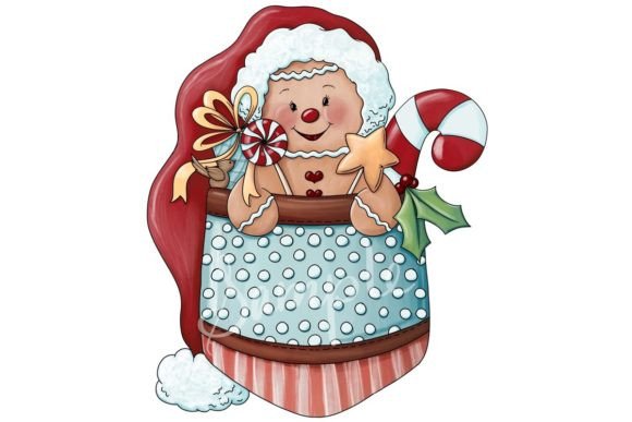 Christmas Pocket Gingerbread Clip Art Illustrations