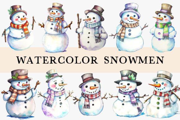 Christmas Snowman Cliparts for Branding and Marketing