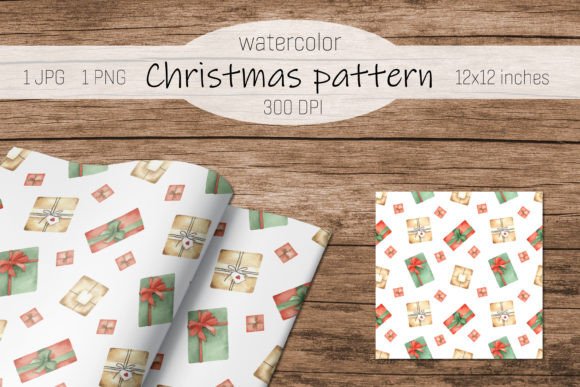 Christmas Watercolor Digital Paper for Blog and Website Design