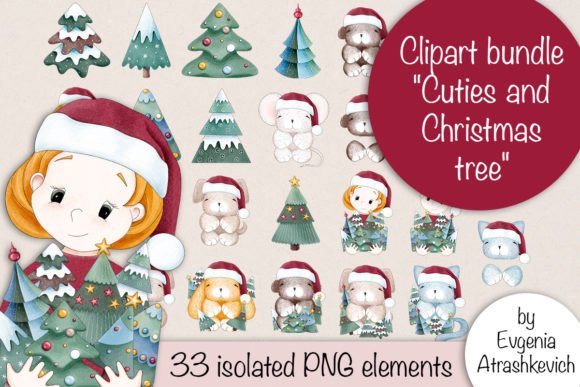 Clipart Bundle Cuties and Christmas Tree Review