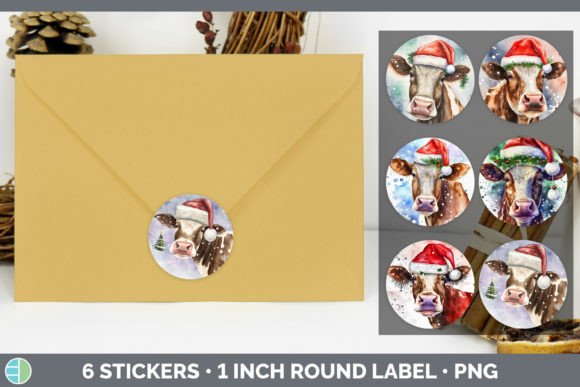 Cow Christmas Sticker 1in Review