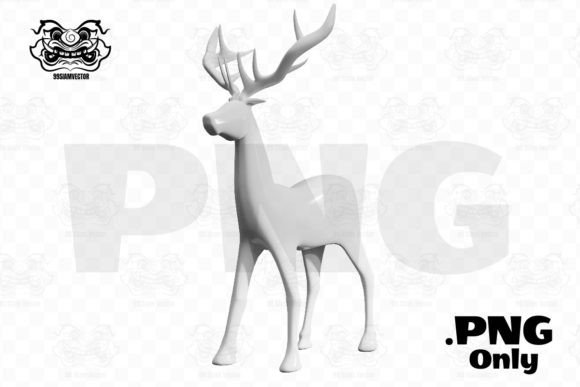 Deer 3D Illustration for Christmas and New Year Designs