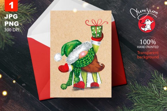 Gnome with a Christmas Present Illustration Review