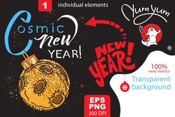 Lettering with Christmas Ball Illustrations for Festive Branding