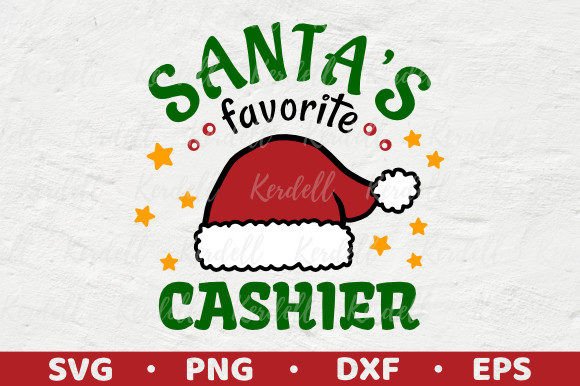 Santa's Favorite Cashier Christmas Illustrations