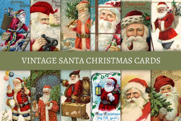 Vintage Santa Christmas Cards Embroidery Review